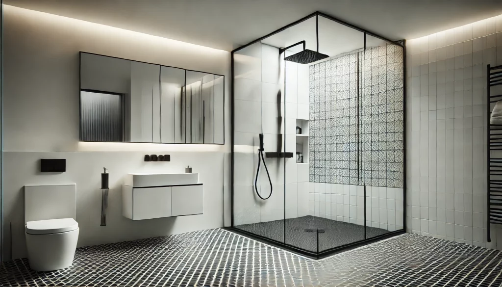 salle de bain carrelage géométrique